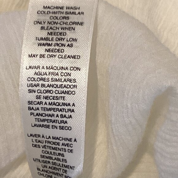 Chico's Cotton Gauze Embroidered BOHO Peasant White Noise Top Sz 1 (M/8) #283B - Picture 9 of 9